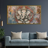 Ganesha Art in Rustic Vintage Style – Divine Wall Décor